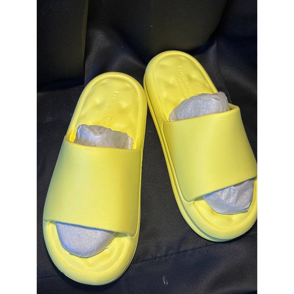 J/Slides Serene Beach Slides Yellow EVA Platform Sandals Mens 8 Womens‎ 10